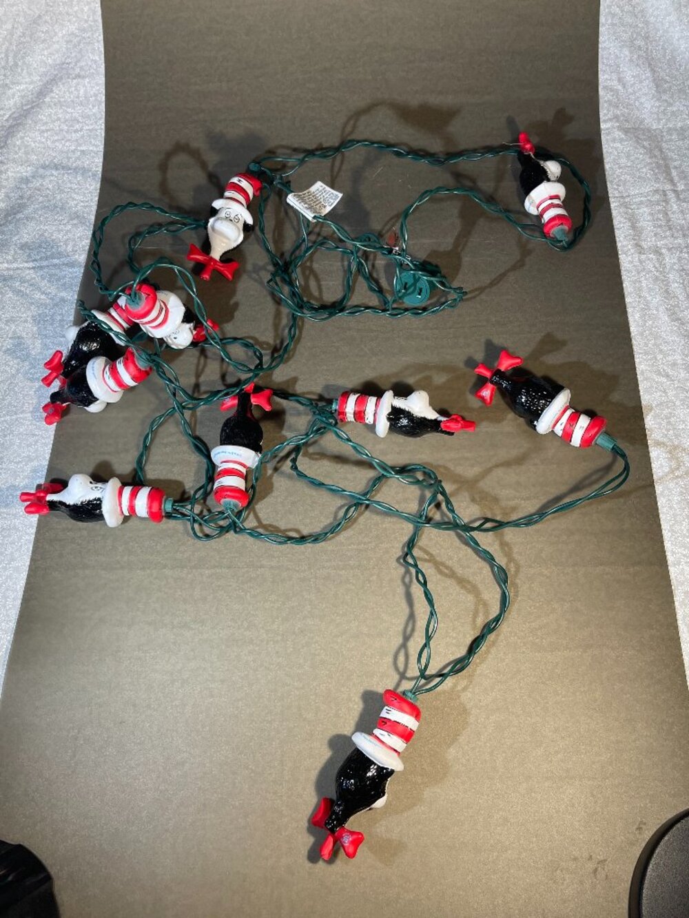 Cat in the Hat String Light Set Vintage 2003 Kurt Adler Dr Seuss (no box) (2251)